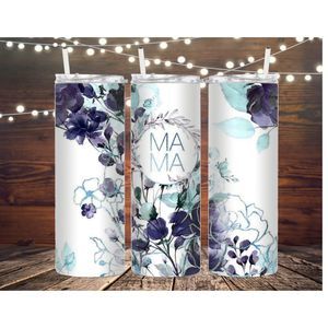mama tumbler, momma tumbler, floral momma tumbler, floral tumbler